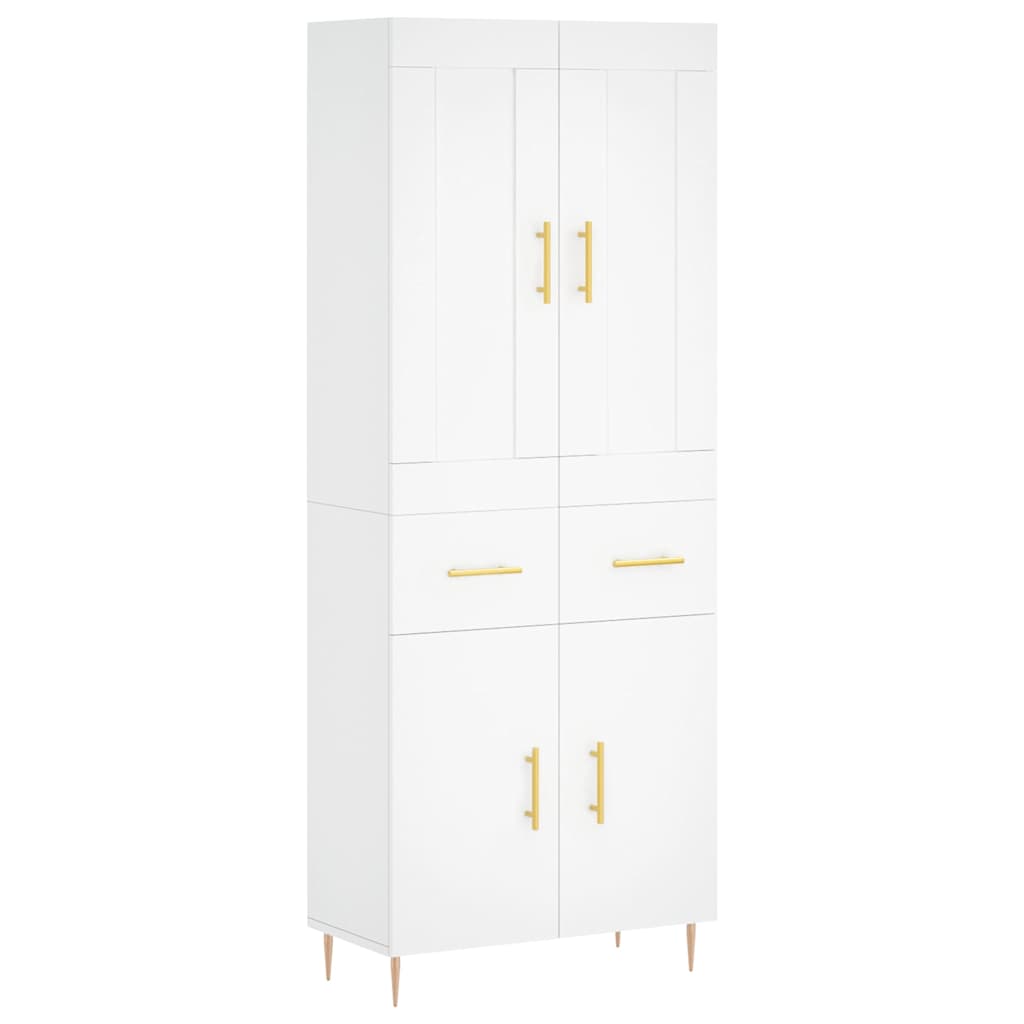 højskab 69,5x34x180 cm konstrueret træ hvid