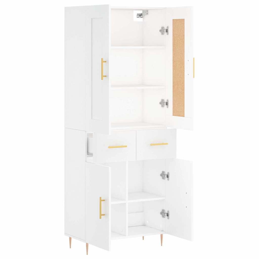 højskab 69,5x34x180 cm konstrueret træ hvid