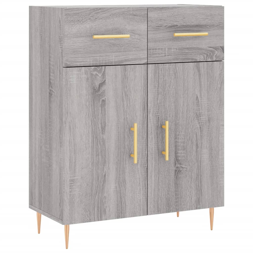 højskab 69,5x34x180 cm konstrueret træ grå sonoma-eg