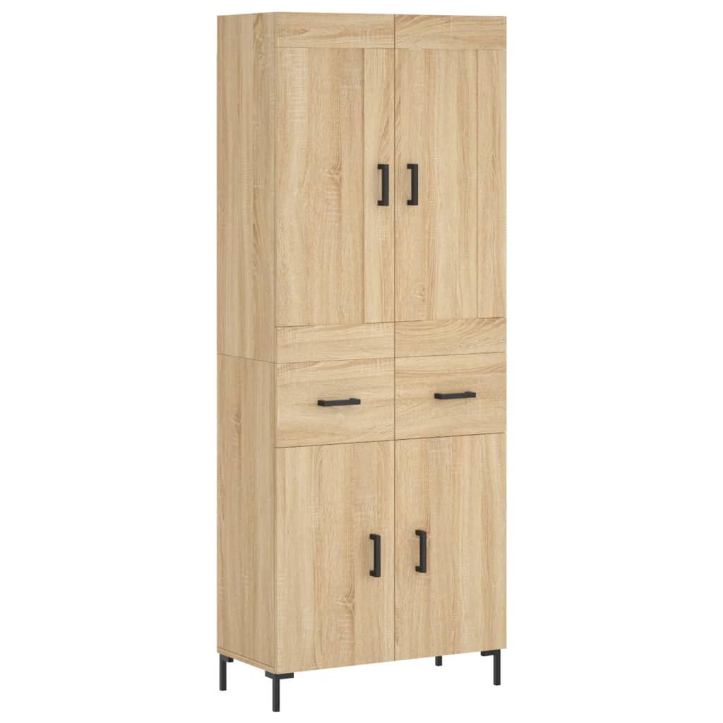 højskab 69,5x34x180 cm konstrueret træ sonoma-eg