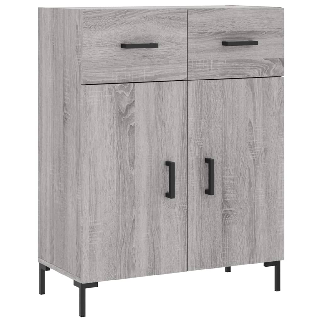 højskab 69,5x34x180 cm konstrueret træ grå sonoma-eg