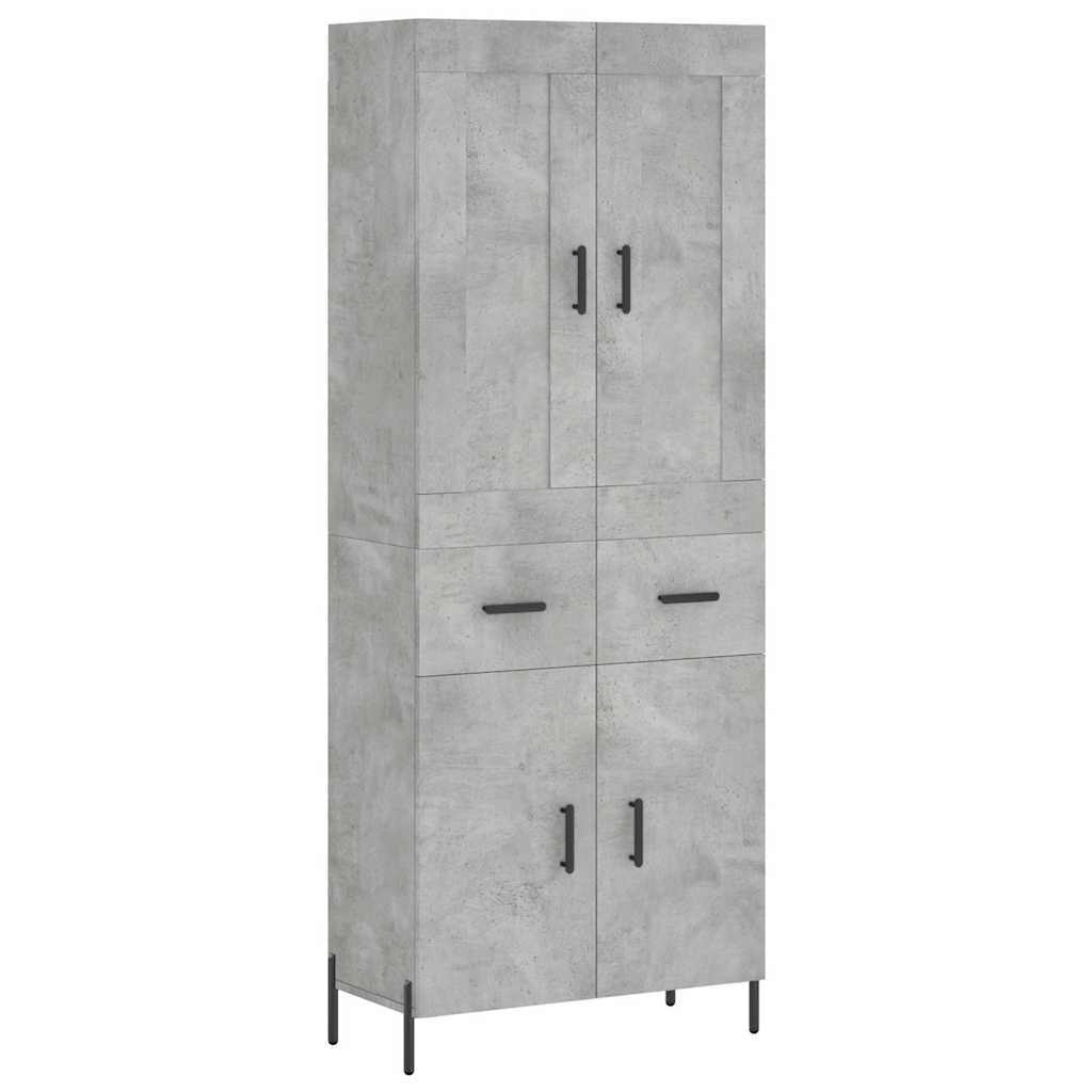 højskab 69,5x34x180 cm konstrueret træ betongrå