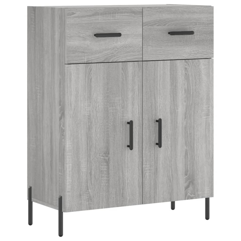 højskab 69,5x34x180 cm konstrueret træ grå sonoma-eg