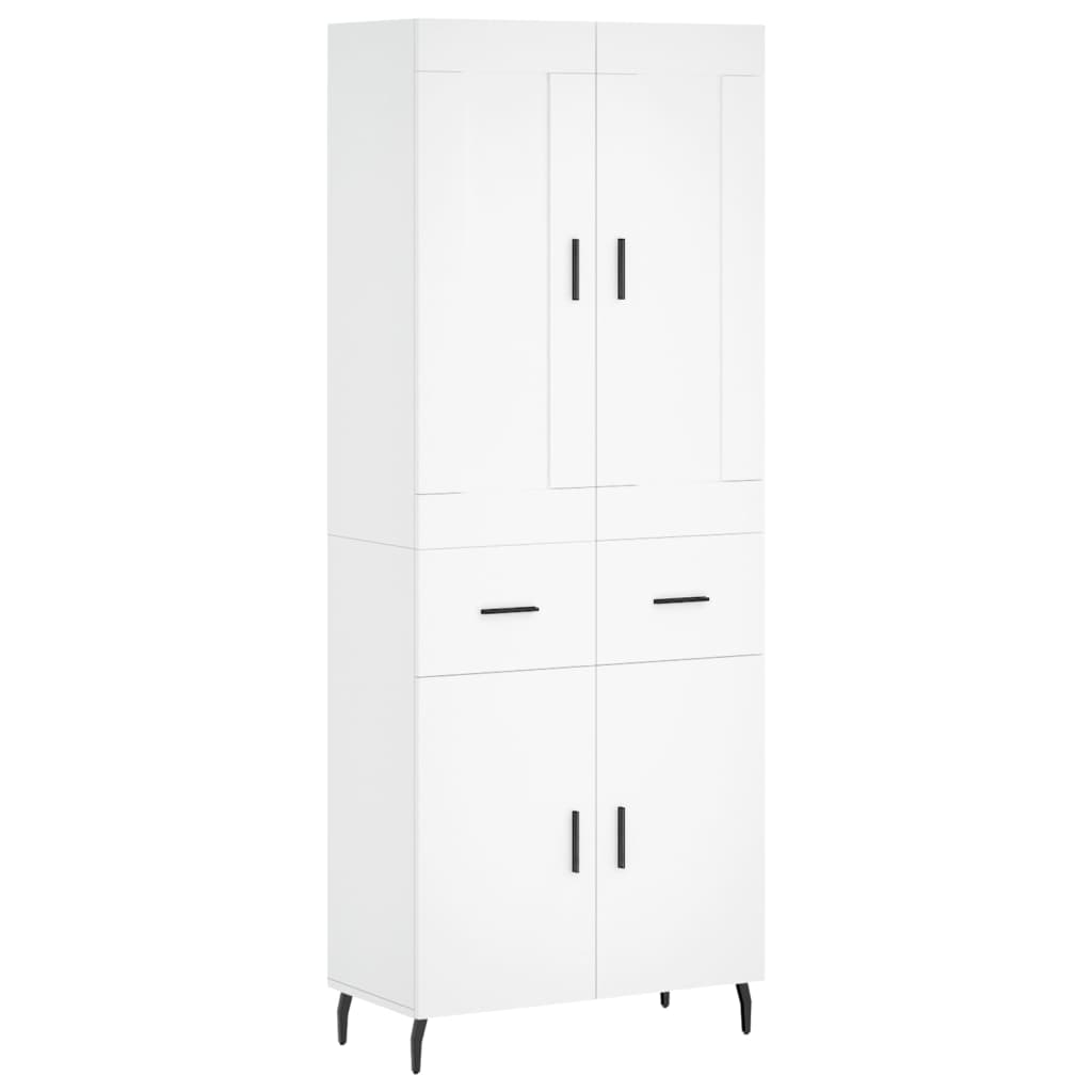 højskab 69,5x34x180 cm konstrueret træ hvid