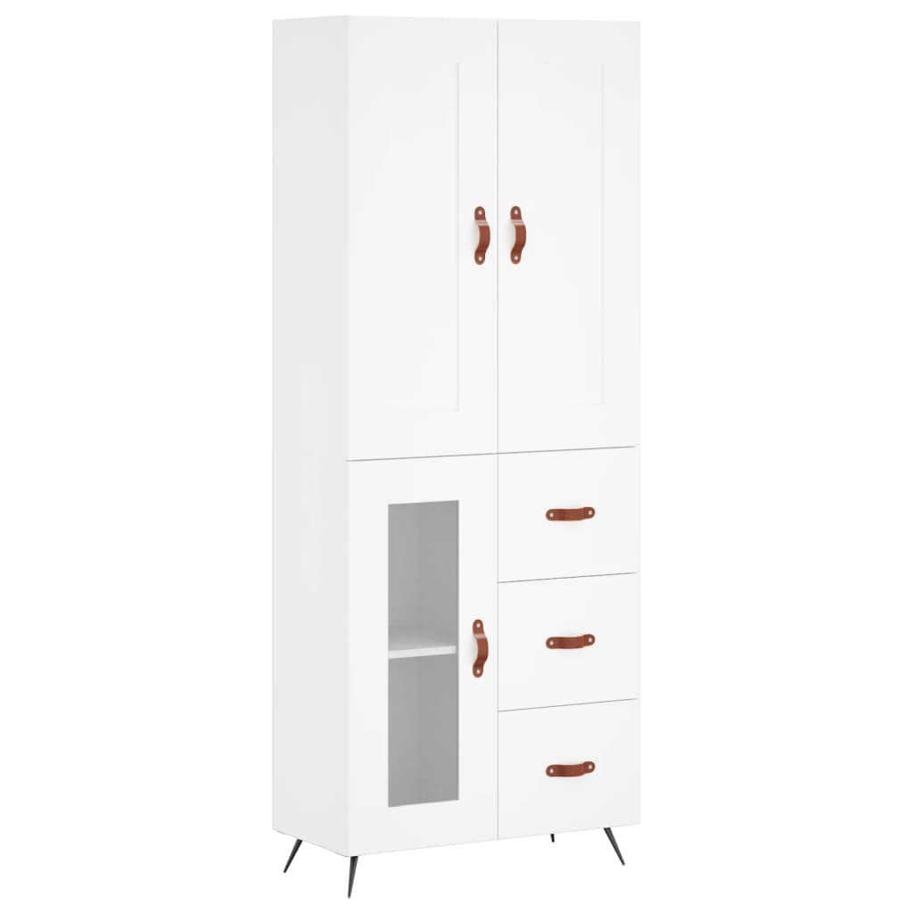 højskab 69,5x34x180 cm konstrueret træ hvid