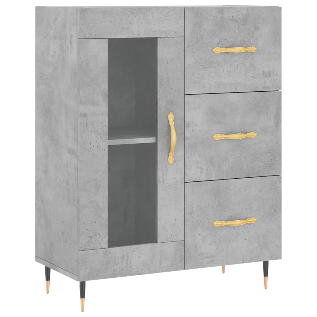 højskab 69,5x34x180 cm konstrueret træ betongrå