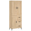 højskab 69,5x34x180 cm konstrueret træ sonoma-eg