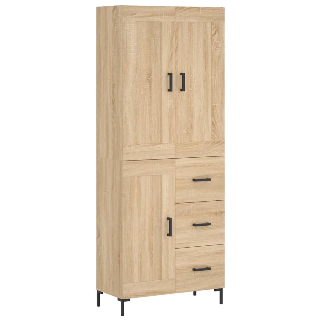 højskab 69,5x34x180 cm konstrueret træ sonoma-eg