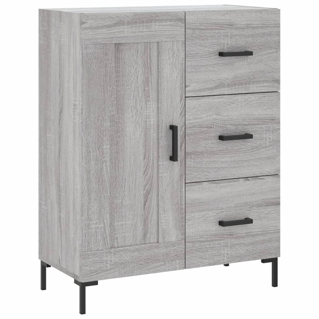 højskab 69,5x34x180 cm konstrueret træ grå sonoma-eg