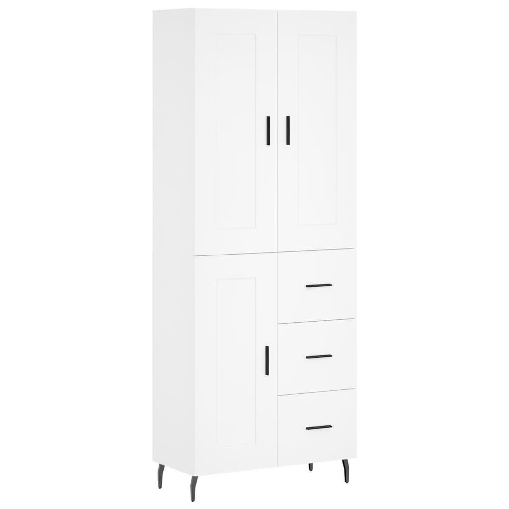 højskab 69,5x34x180 cm konstrueret træ hvid