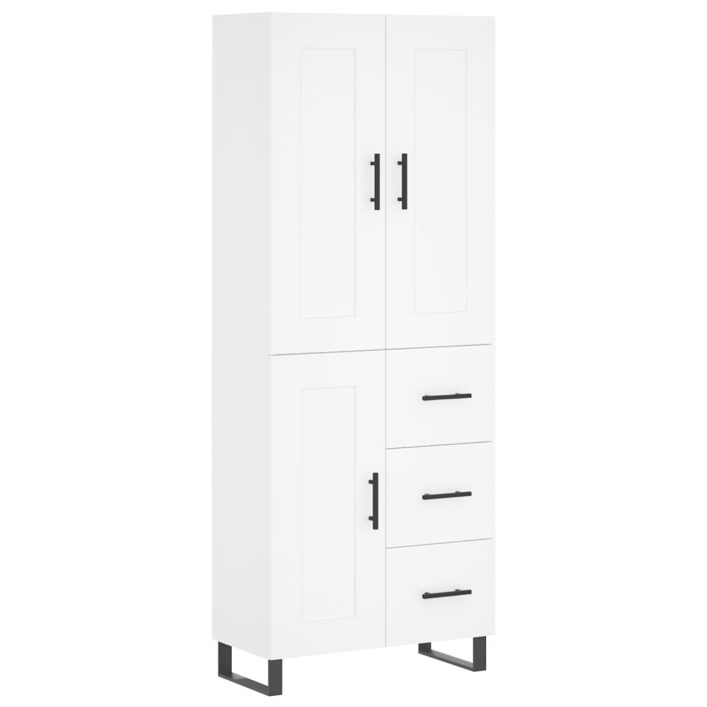 højskab 69,5x34x180 cm konstrueret træ hvid