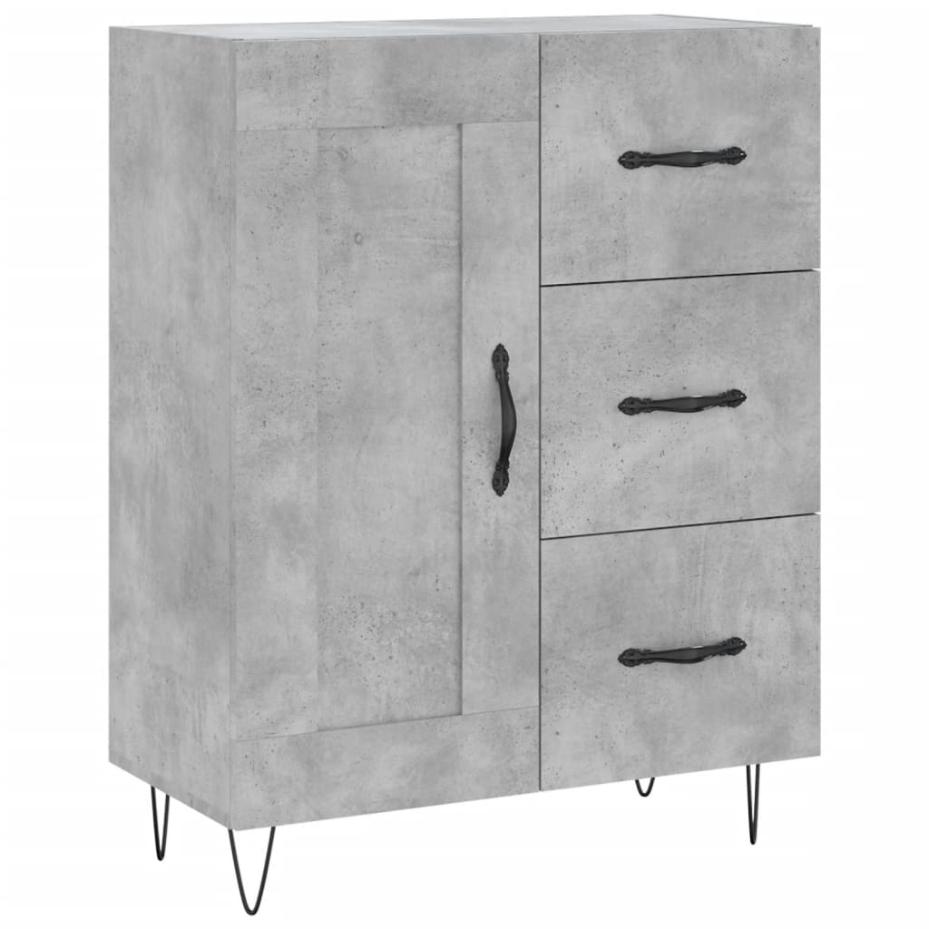 højskab 69,5x34x180 cm konstrueret træ betongrå