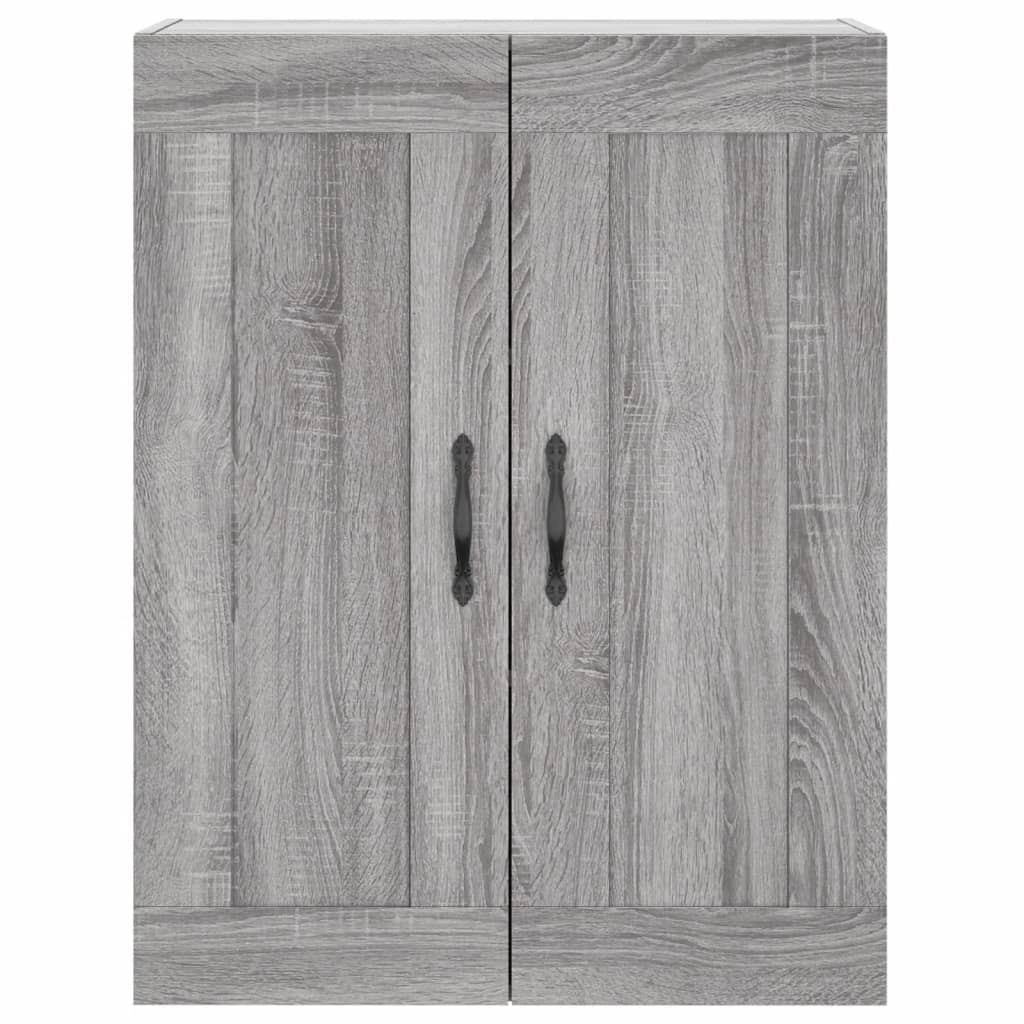 højskab 69,5x34x180 cm konstrueret træ grå sonoma-eg