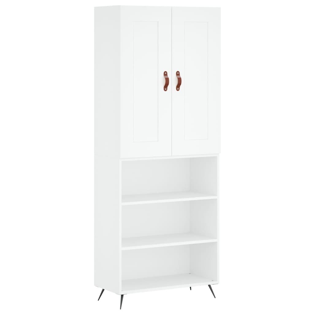højskab 69,5x34x180 cm konstrueret træ hvid