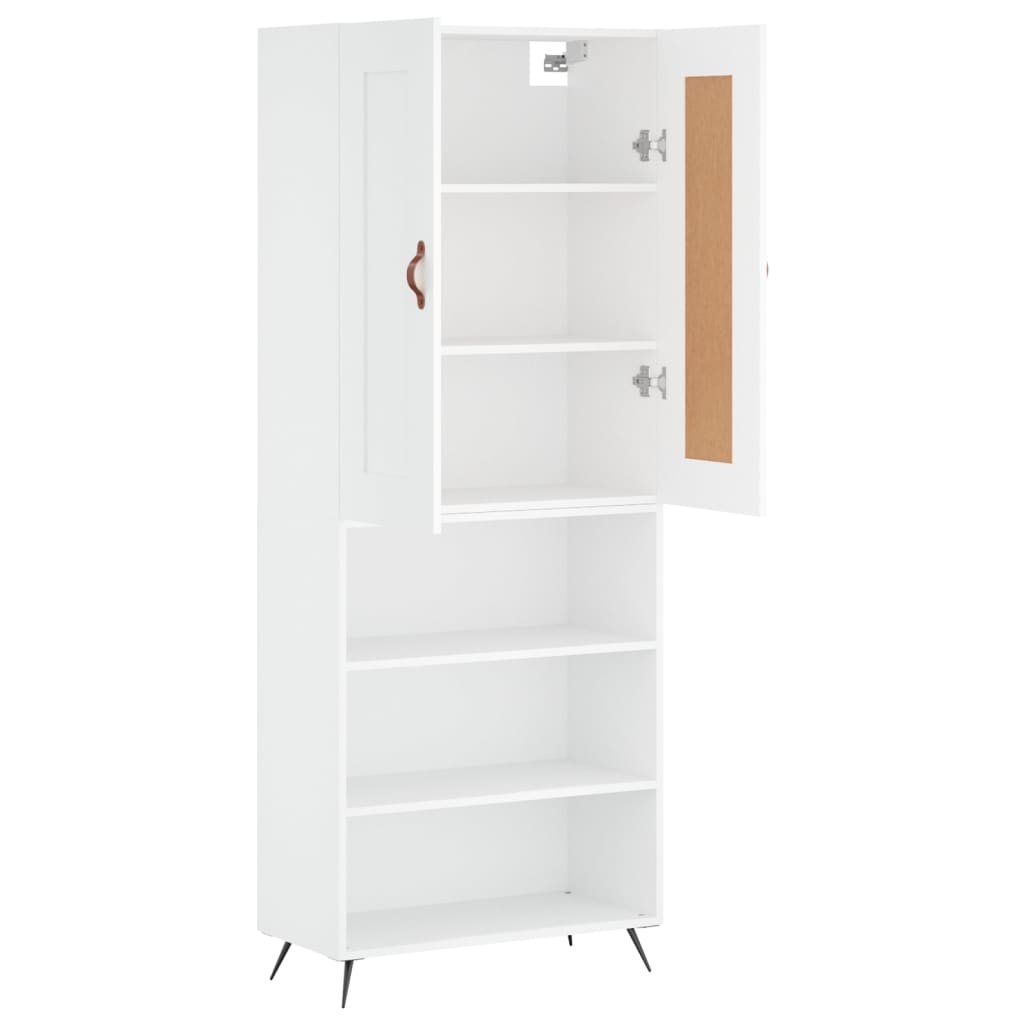 højskab 69,5x34x180 cm konstrueret træ hvid