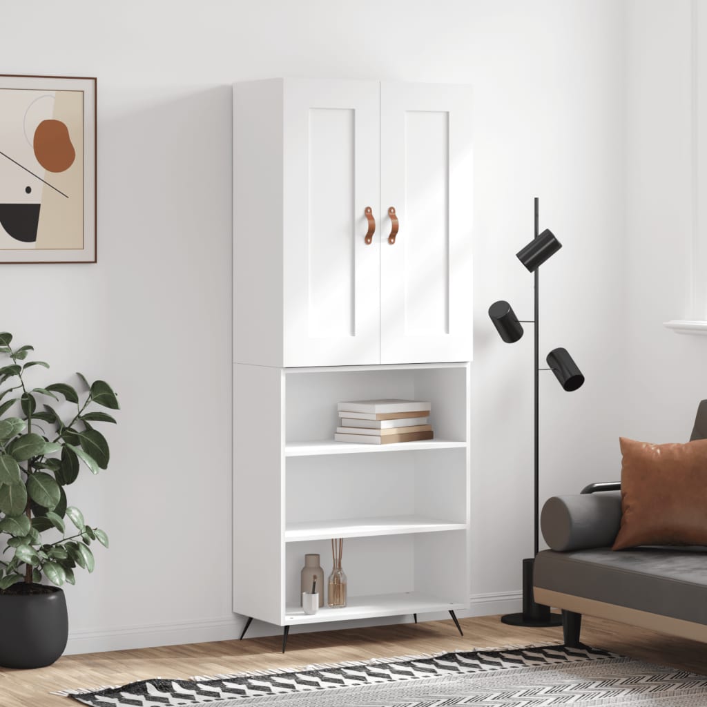 højskab 69,5x34x180 cm konstrueret træ hvid