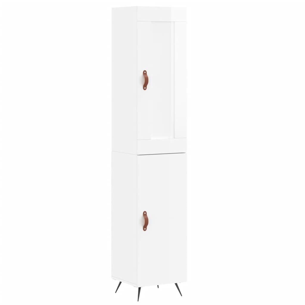 skab 34,5x34x180 cm konstrueret træ hvid højglans