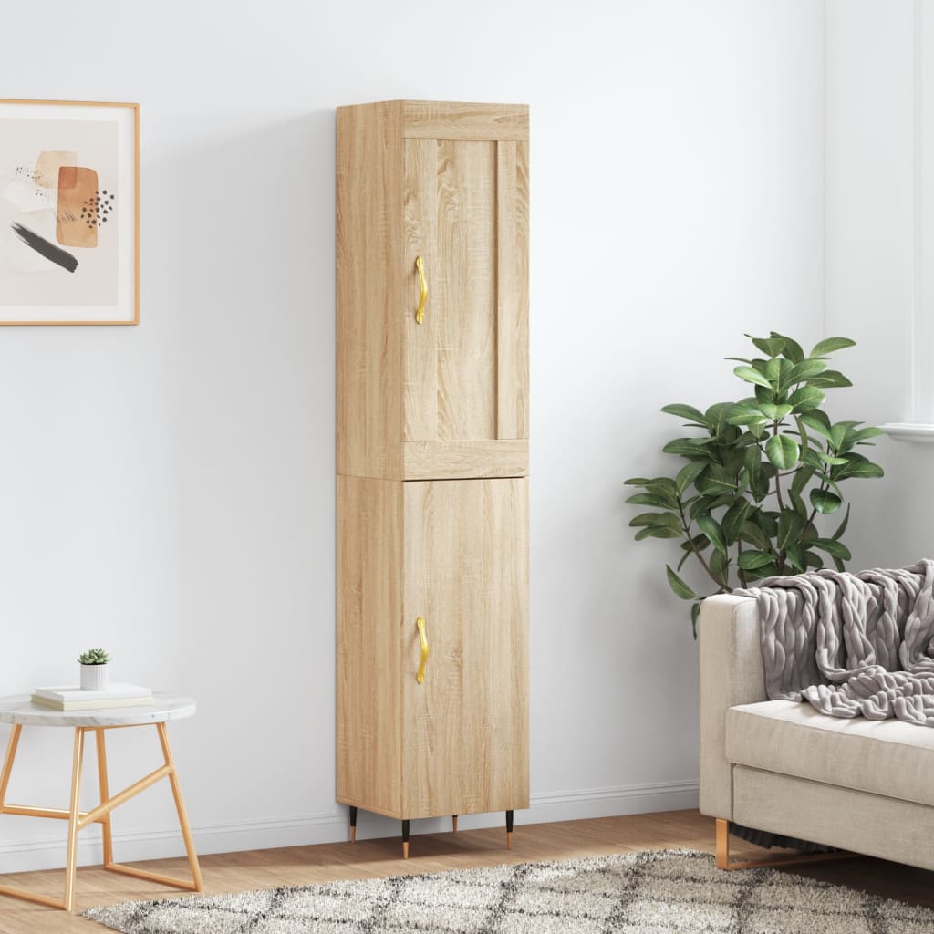 skab 34,5x34x180 cm konstrueret træ sonoma-eg