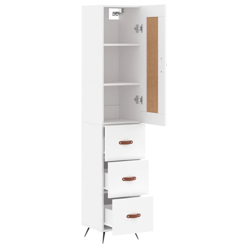 skab 34,5x34x180 cm konstrueret træ hvid