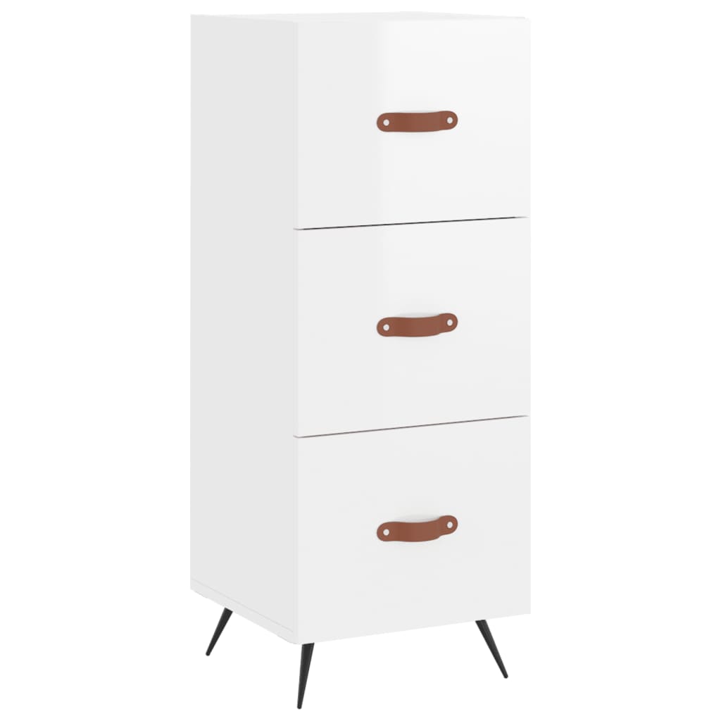 skab 34,5x34x180 cm konstrueret træ hvid højglans