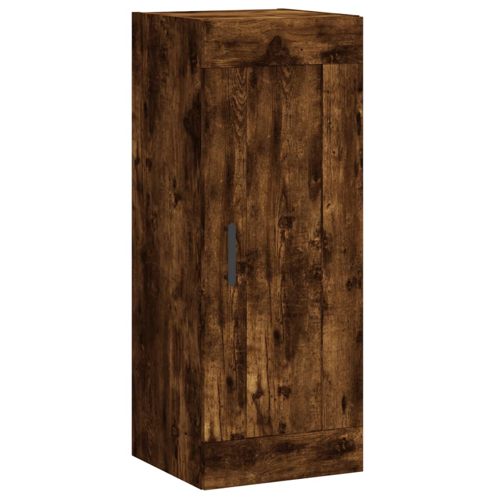 skab 34,5x34x180 cm konstrueret træ røget egetræ