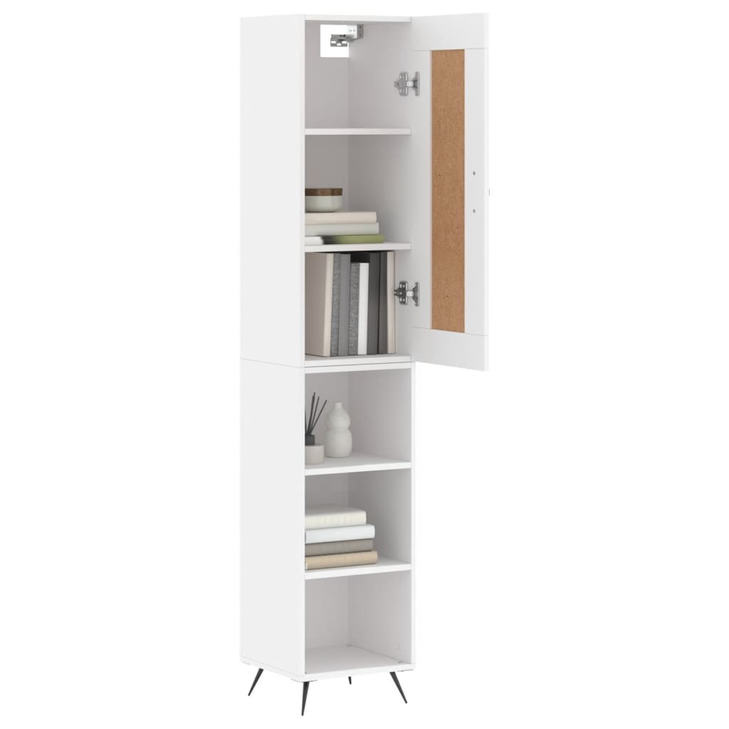 skab 34,5x34x180 cm konstrueret træ hvid
