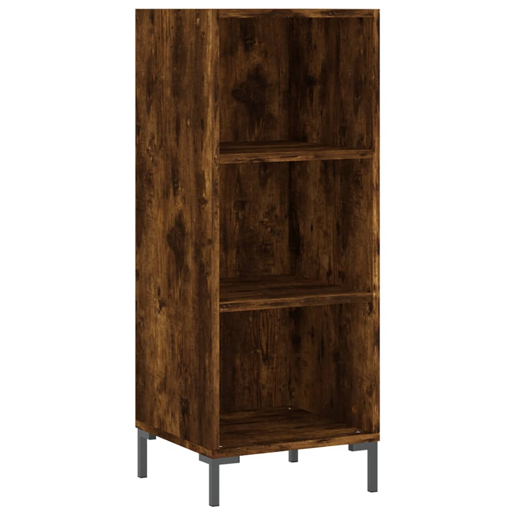 skab 34,5x34x180 cm konstrueret træ røget egetræ