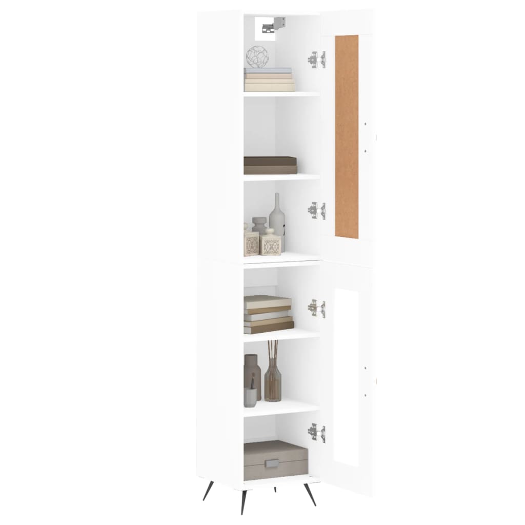skab 34,5x34x180 cm konstrueret træ hvid
