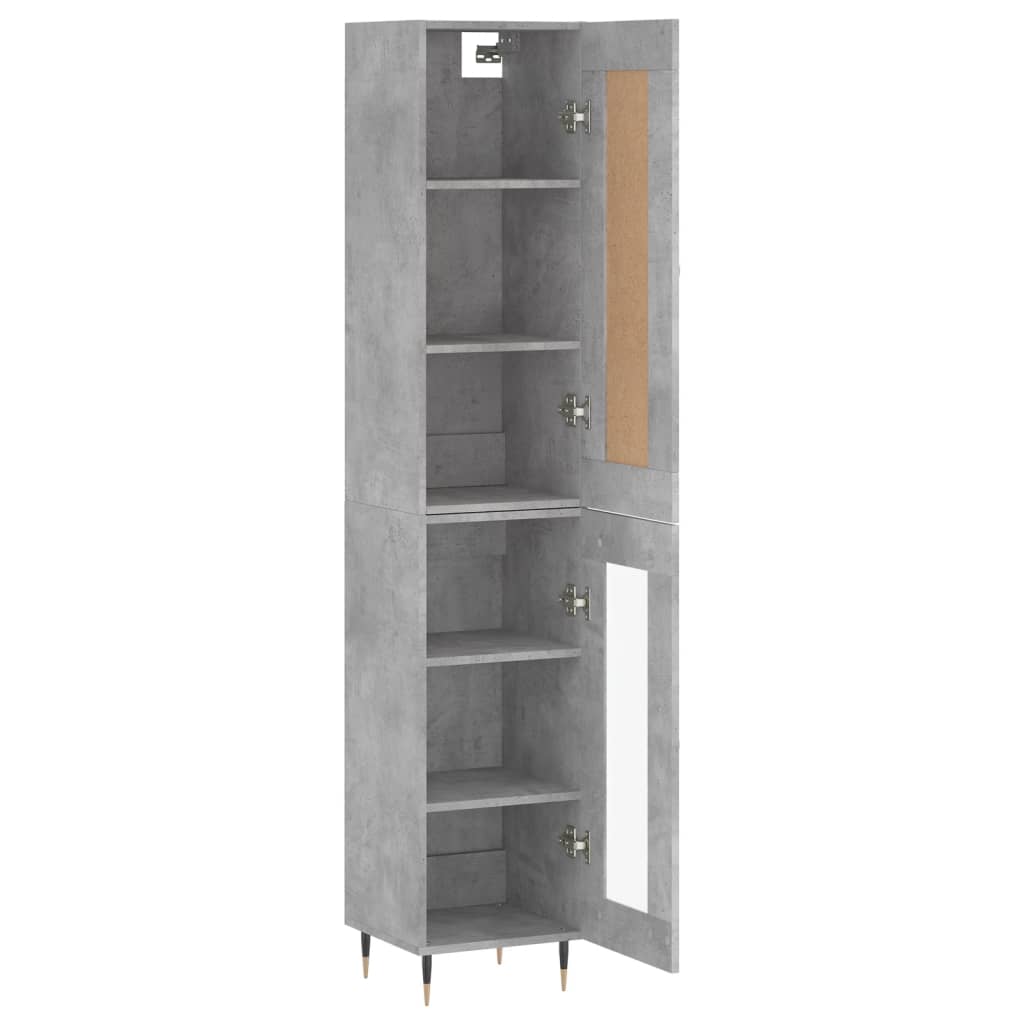 skab 34,5x34x180 cm konstrueret træ betongrå