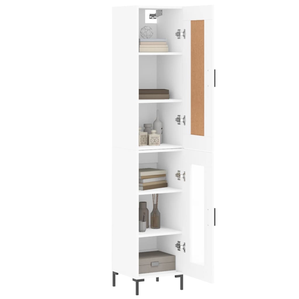 skab 34,5x34x180 cm konstrueret træ hvid