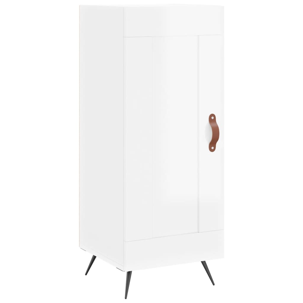 skab 34,5x34x180 cm konstrueret træ hvid højglans