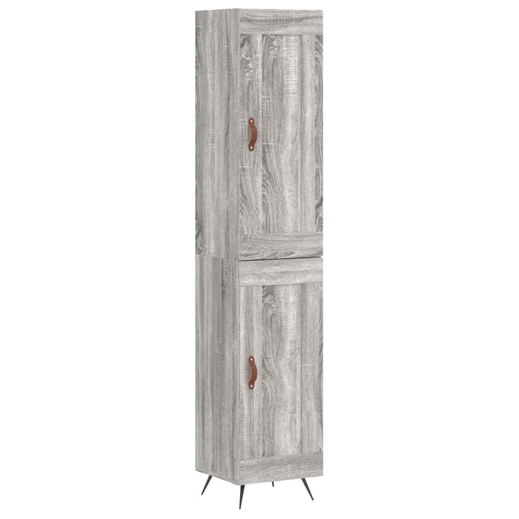 højskab 34,5x34x180 cm konstrueret træ grå sonoma-eg