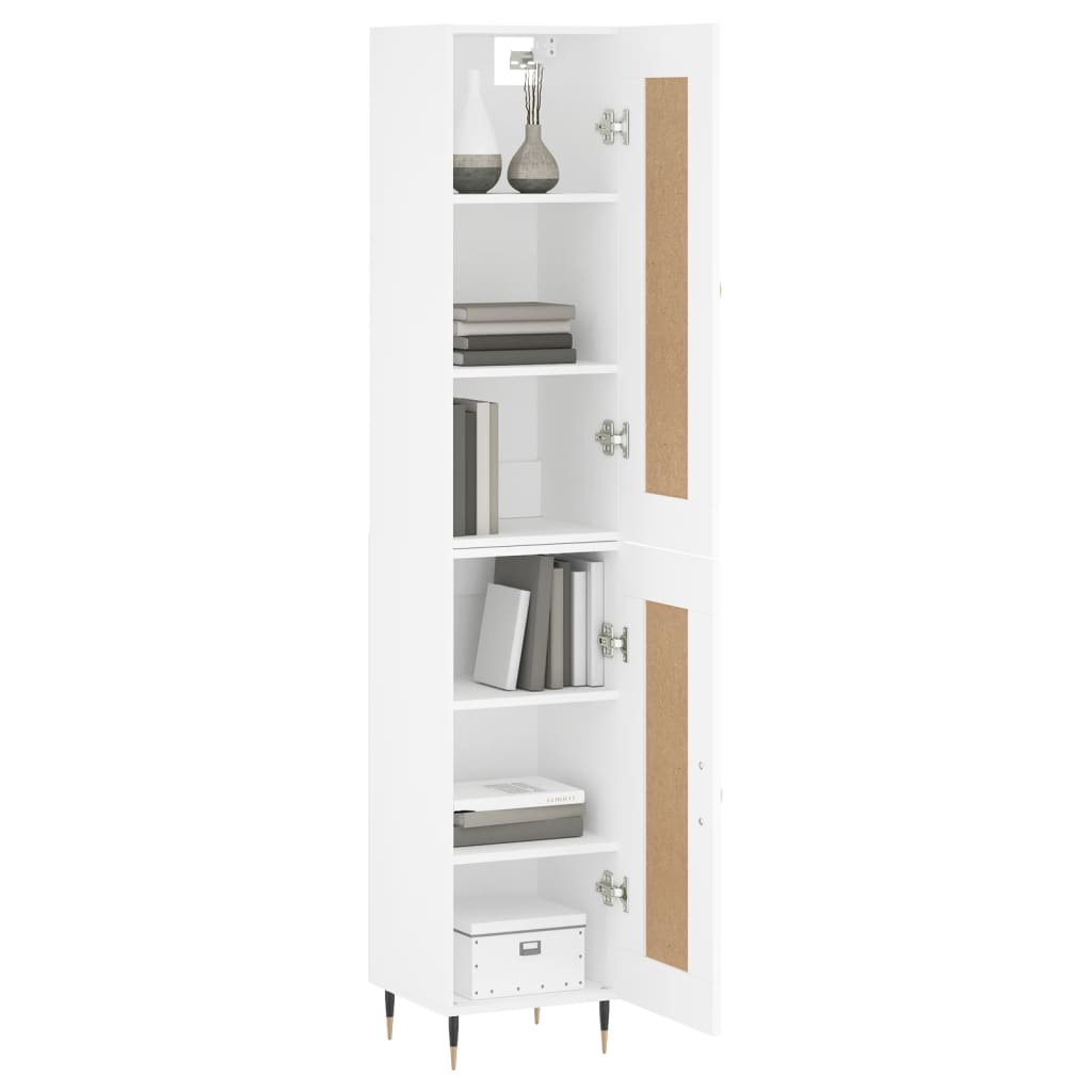 skab 34,5x34x180 cm konstrueret træ hvid