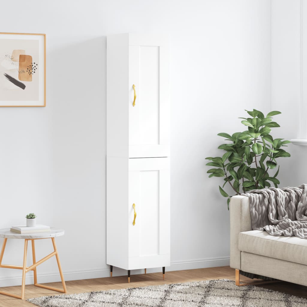 skab 34,5x34x180 cm konstrueret træ hvid