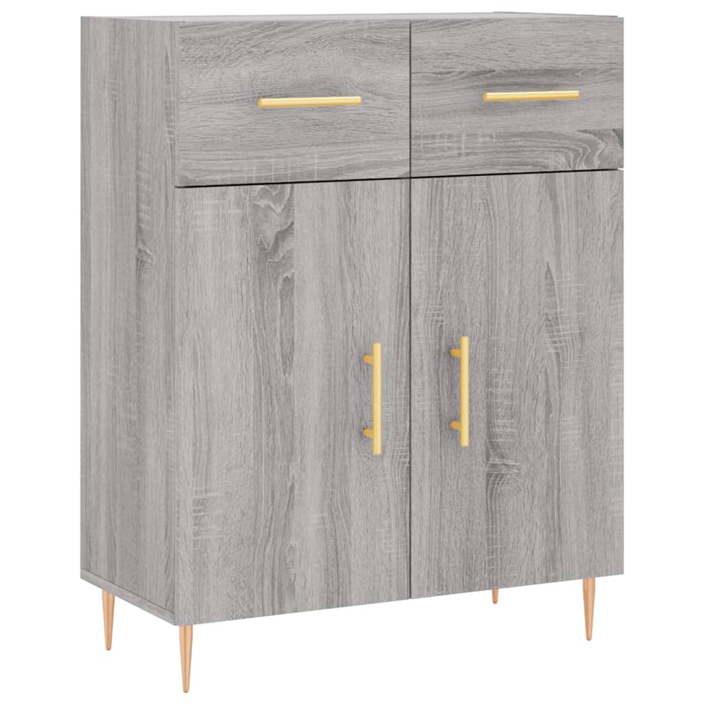 højskab 69,5x34x180 cm konstrueret træ grå sonoma-eg