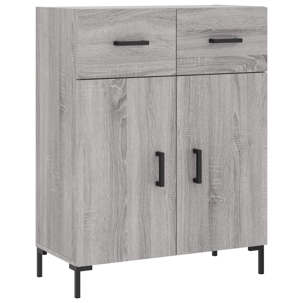 højskab 69,5x34x180 cm konstrueret træ grå sonoma-eg