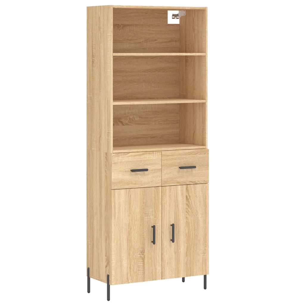 højskab 69,5x34x180 cm konstrueret træ sonoma-eg