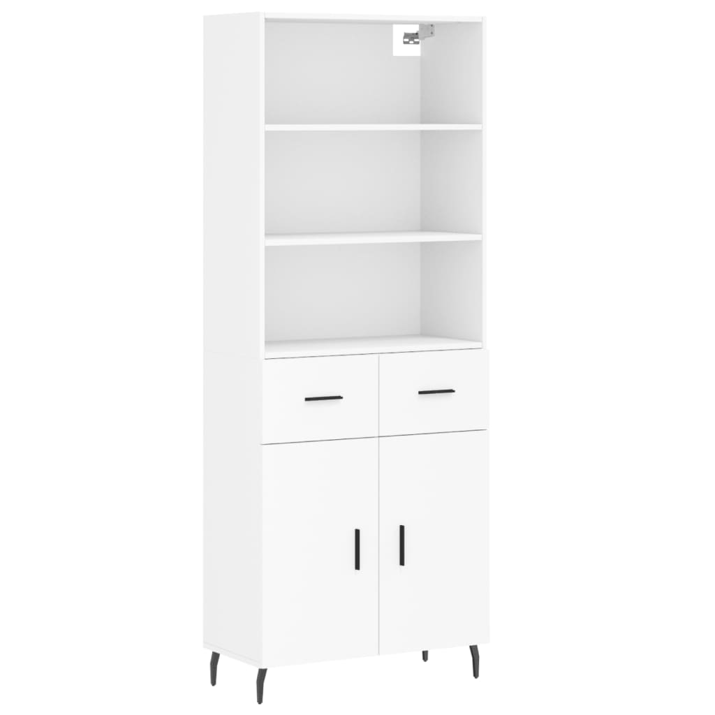 højskab 69,5x34x180 cm konstrueret træ hvid