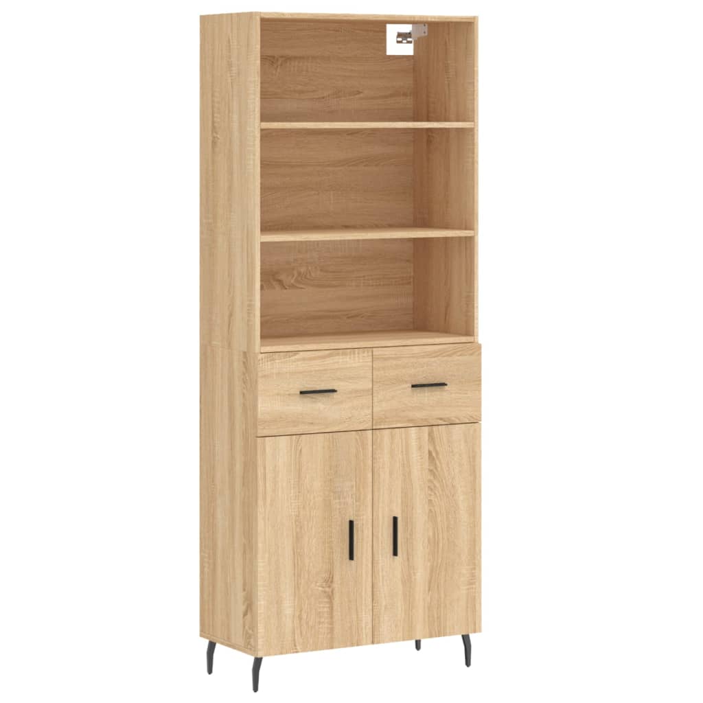 højskab 69,5x34x180 cm konstrueret træ sonoma-eg