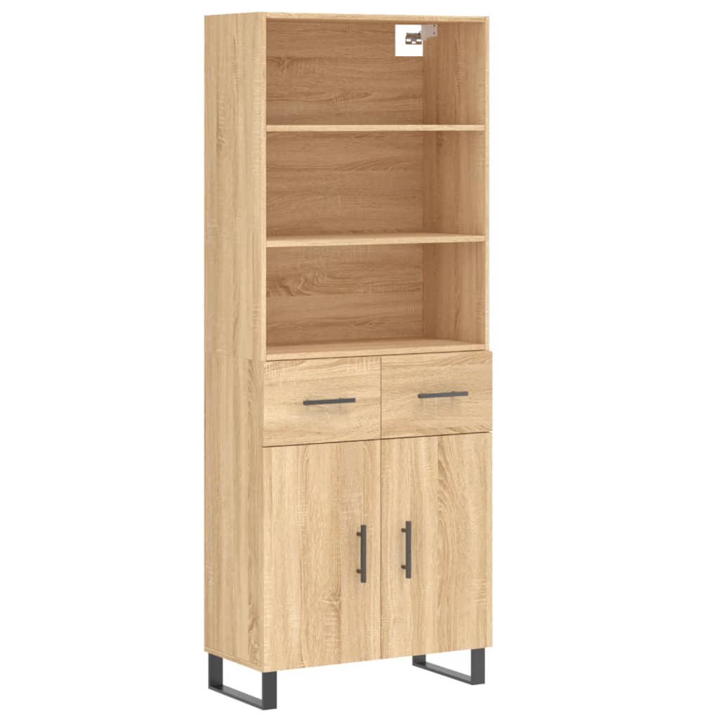 højskab 69,5x34x180 cm konstrueret træ sonoma-eg