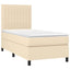 kontinentalseng med madras 90x190 cm stof cremefarvet