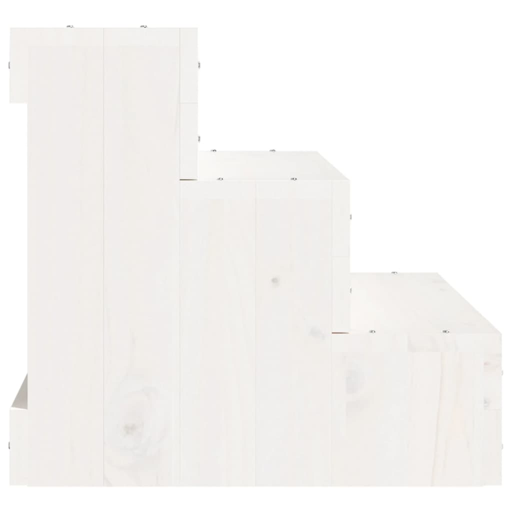 kæledyrstrappe 40x37,5x35 cm massivt fyrretræ hvid