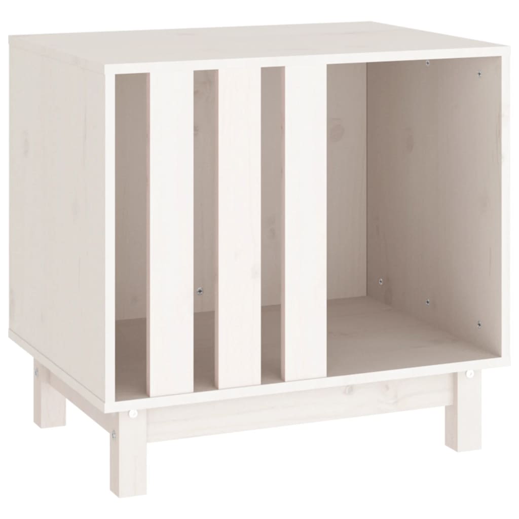hundehus 60x45x57 cm massivt fyrretræ hvid