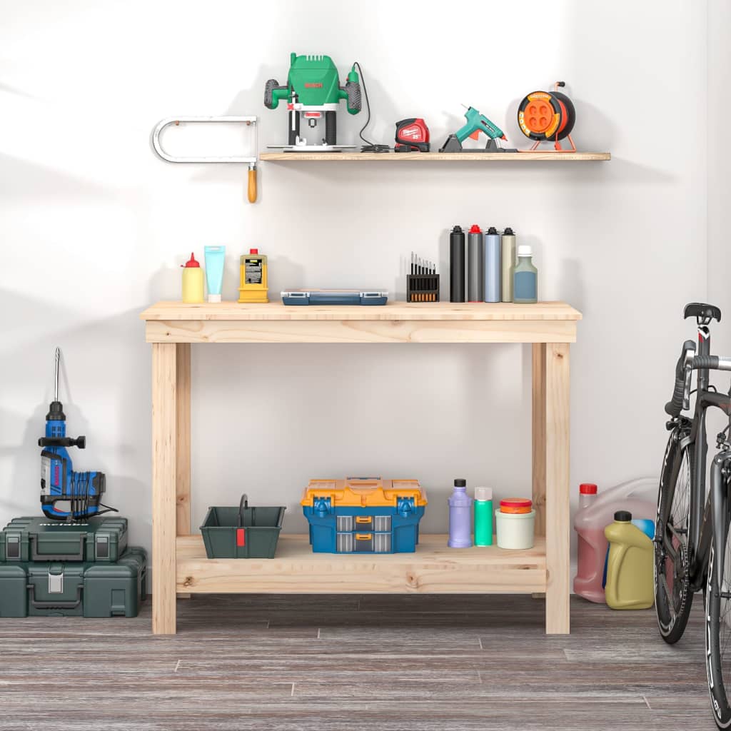 arbejdsbord 110x50x80 cm massivt fyrretræ