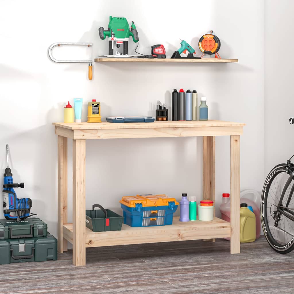 arbejdsbord 110x50x80 cm massivt fyrretræ