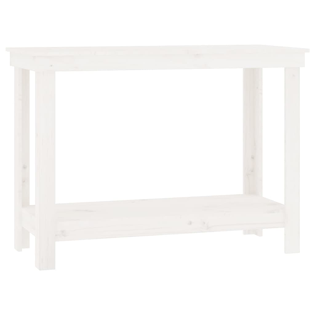arbejdsbord 110x50x80 cm massivt fyrretræ hvid