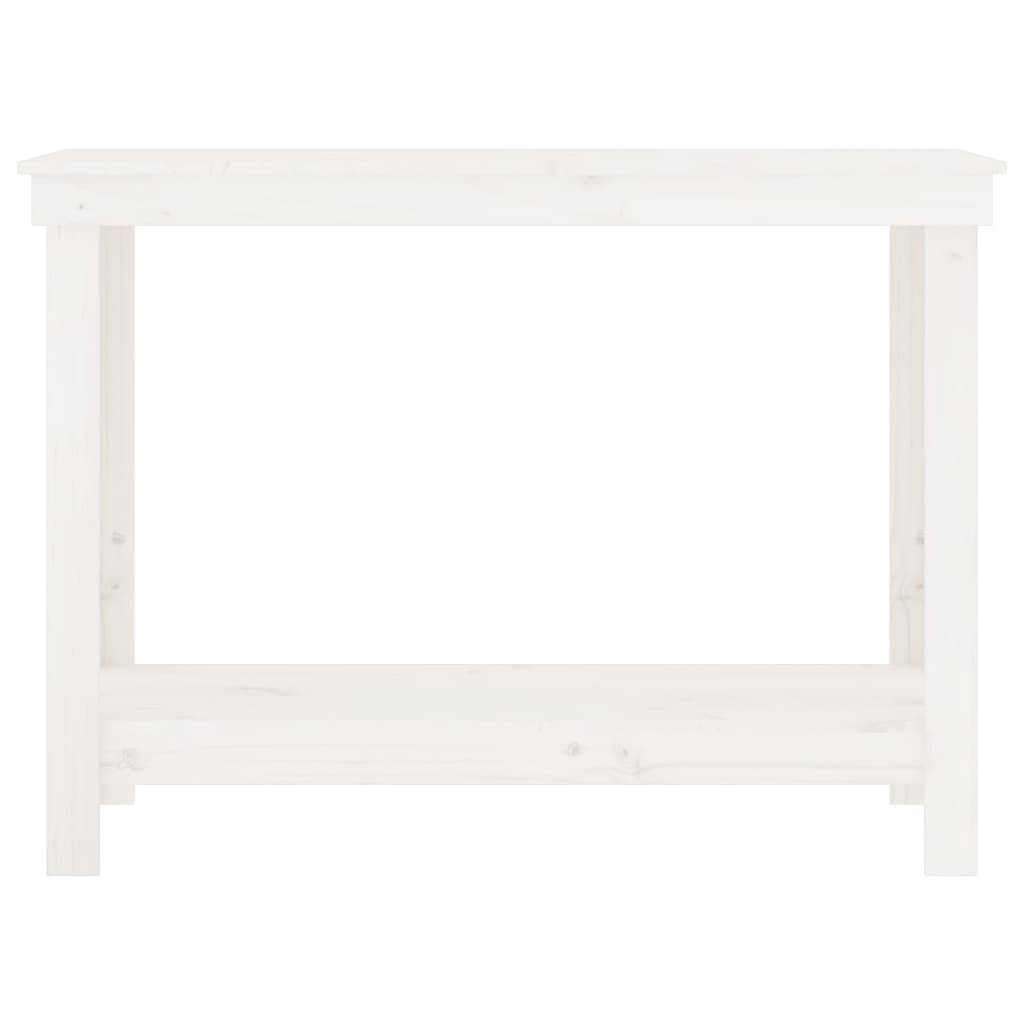 arbejdsbord 110x50x80 cm massivt fyrretræ hvid