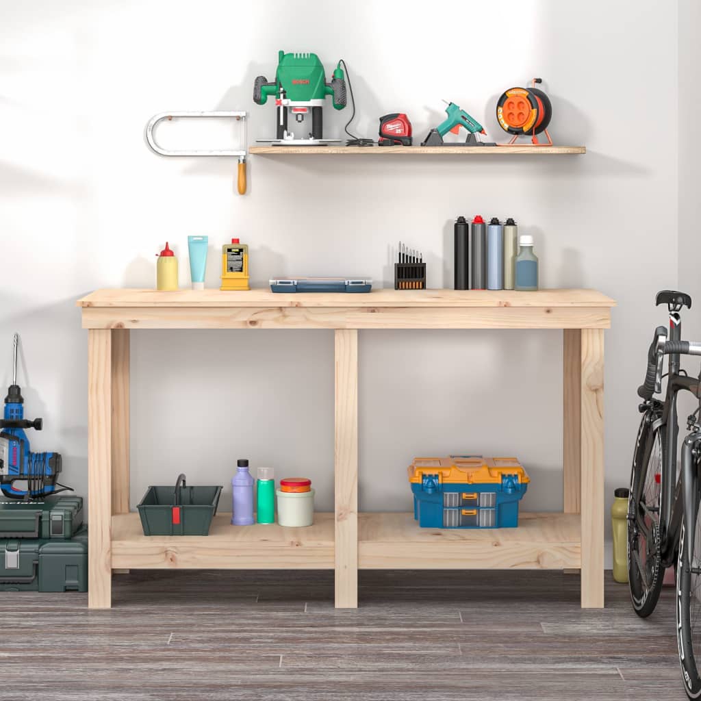 arbejdsbord 140x50x80 cm massivt fyrretræ