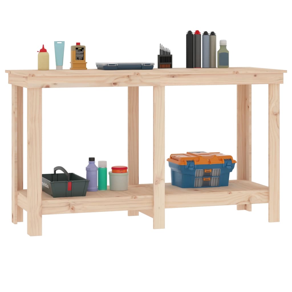 arbejdsbord 140x50x80 cm massivt fyrretræ