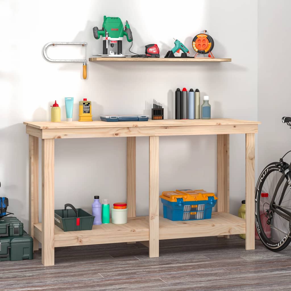 arbejdsbord 140x50x80 cm massivt fyrretræ